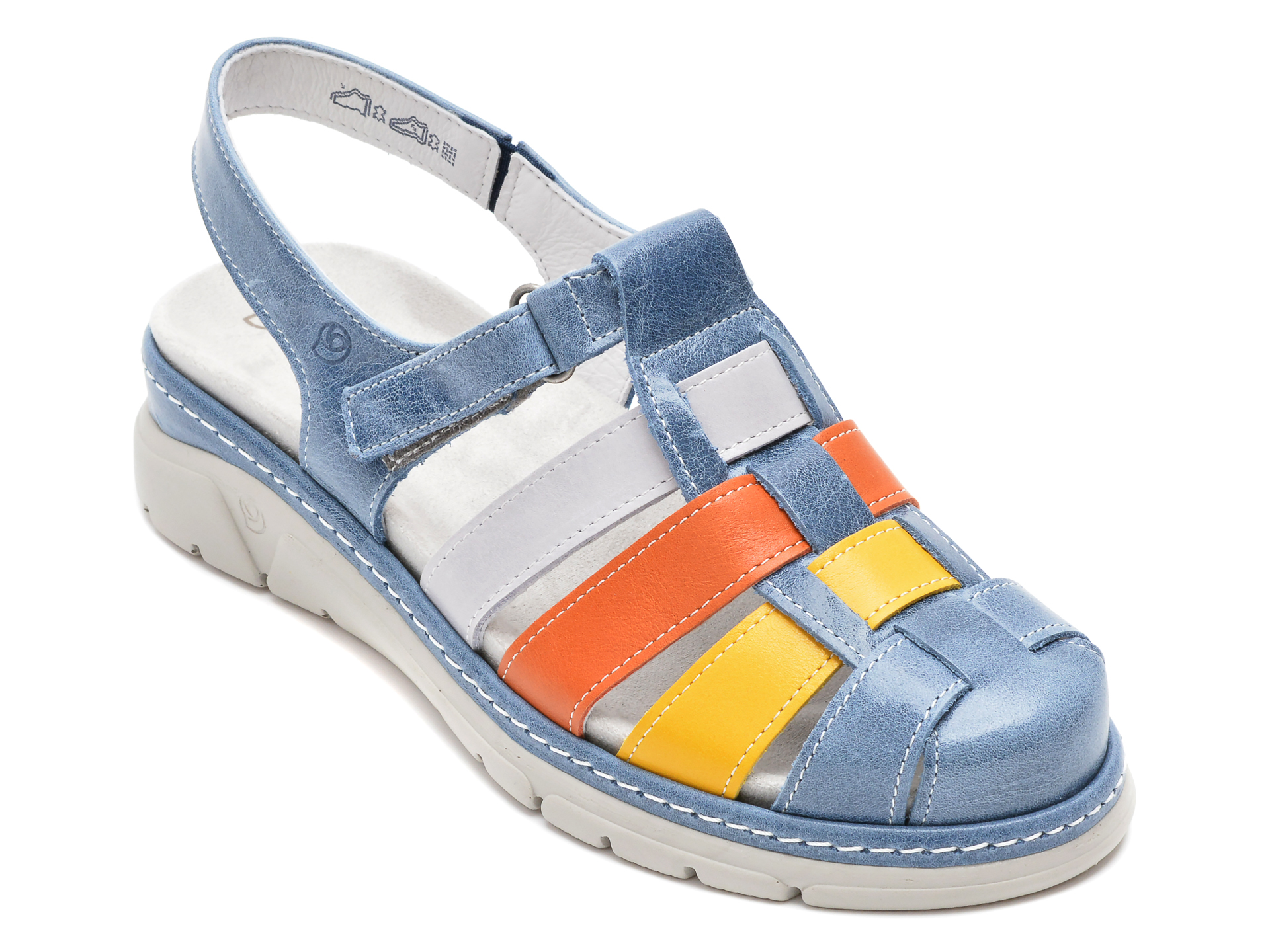 Sandale SUAVE albastre, 12519, din piele naturala /femei/sandale