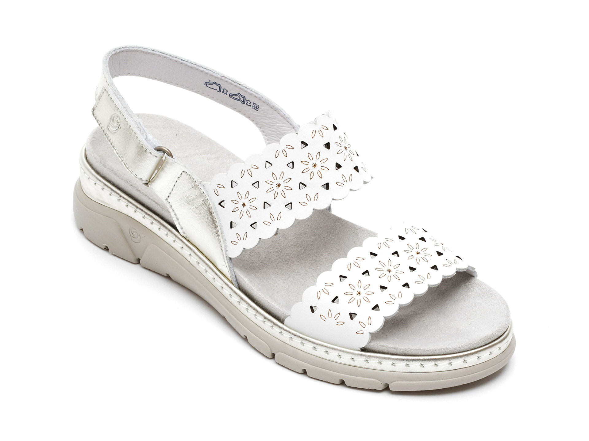 Sandale SUAVE albe, 12514G, din piele naturala /femei/sandale