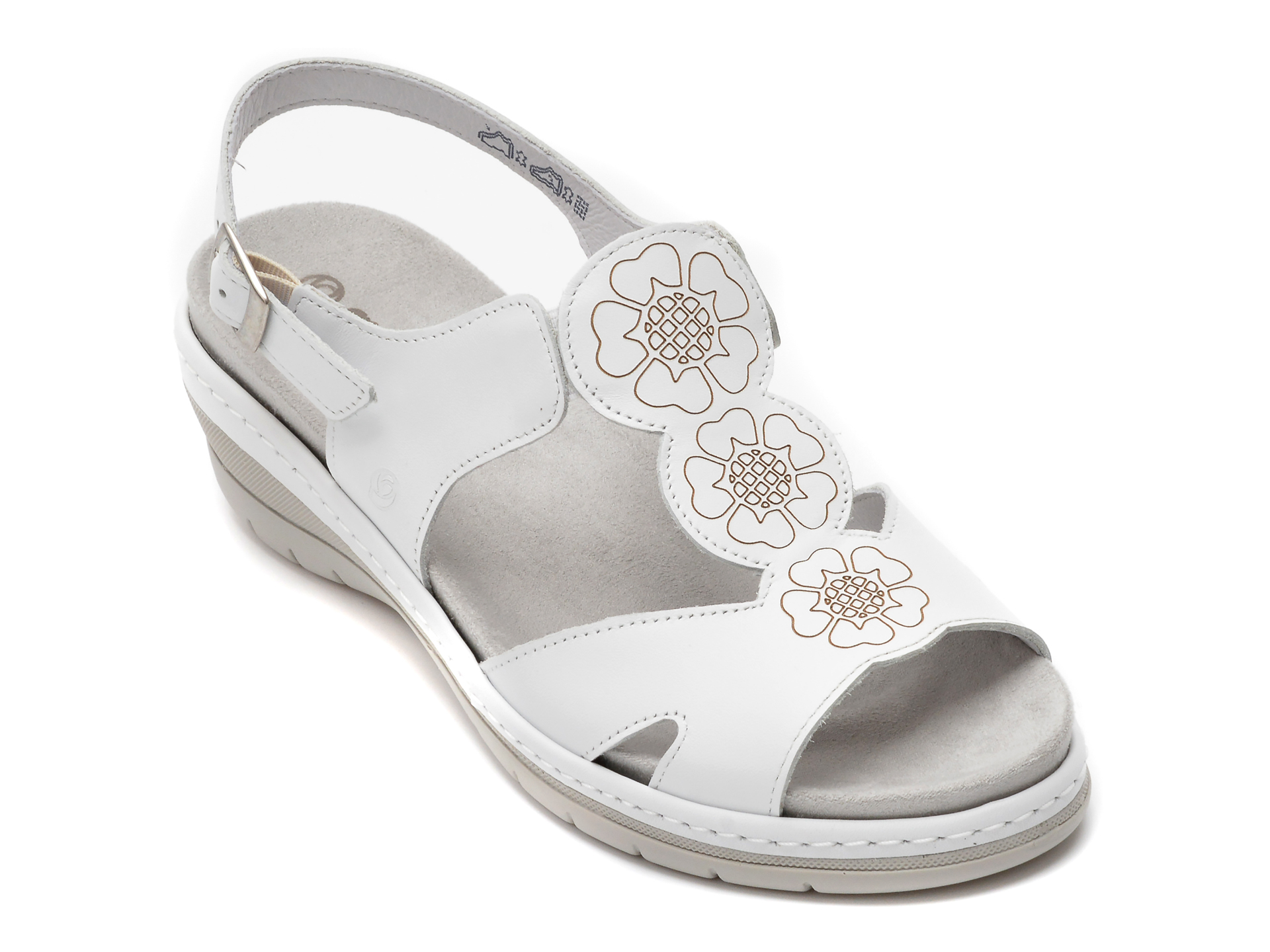 Sandale SUAVE albe, 14501G, din piele naturala /femei/sandale