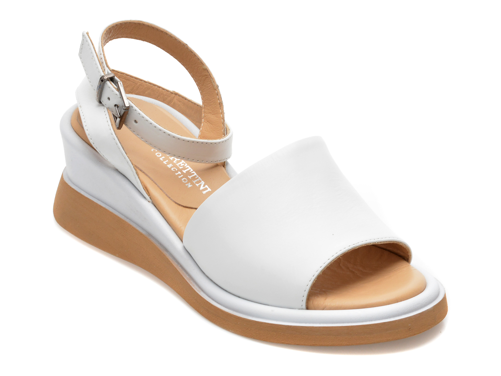 Sandale VITTO ROSSI albe, 30061, din piele naturala /femei/sandale imagine noua