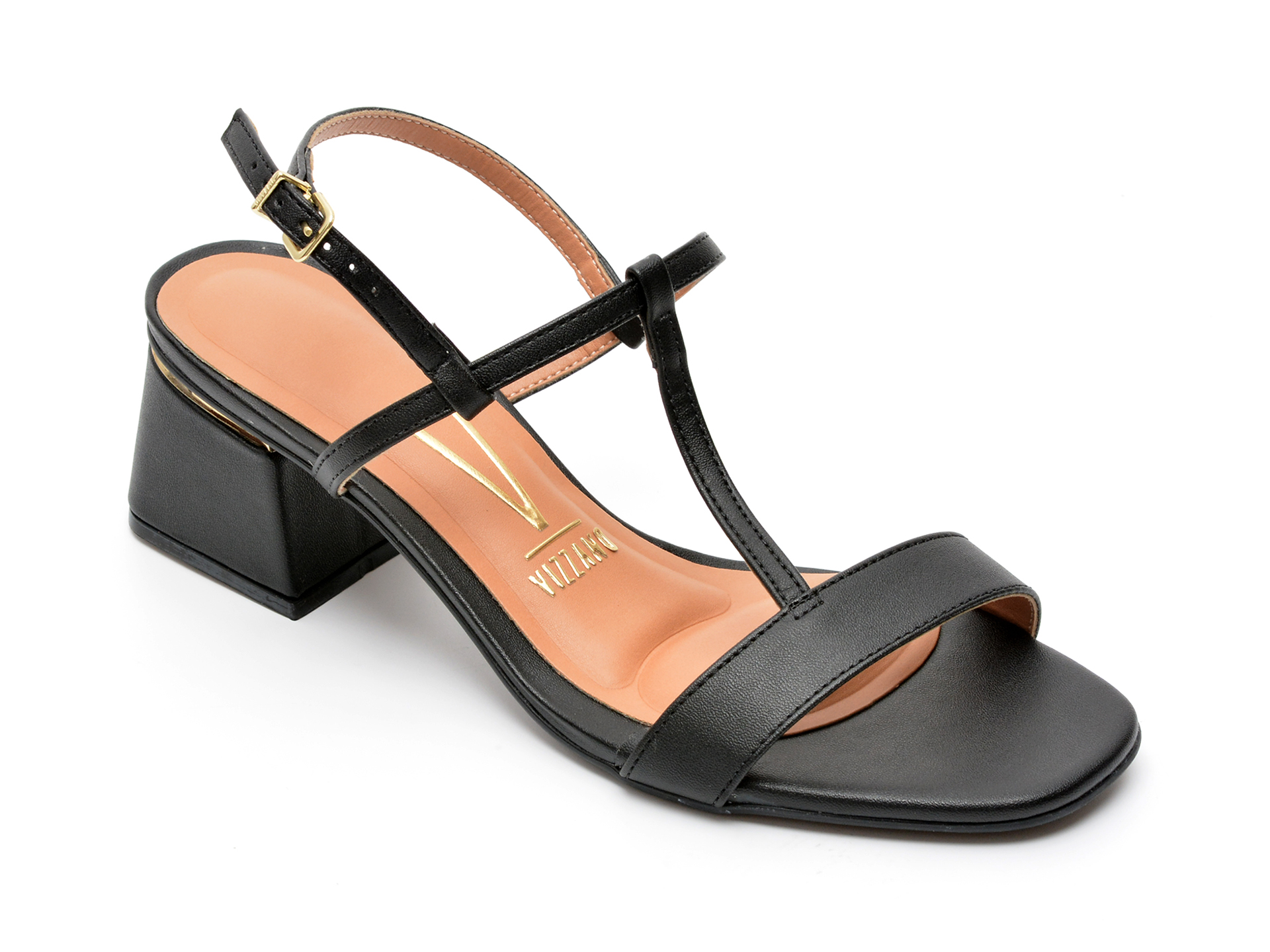 Sandale VIZZANO negre, 6428112, din piele ecologica /femei/sandale imagine noua
