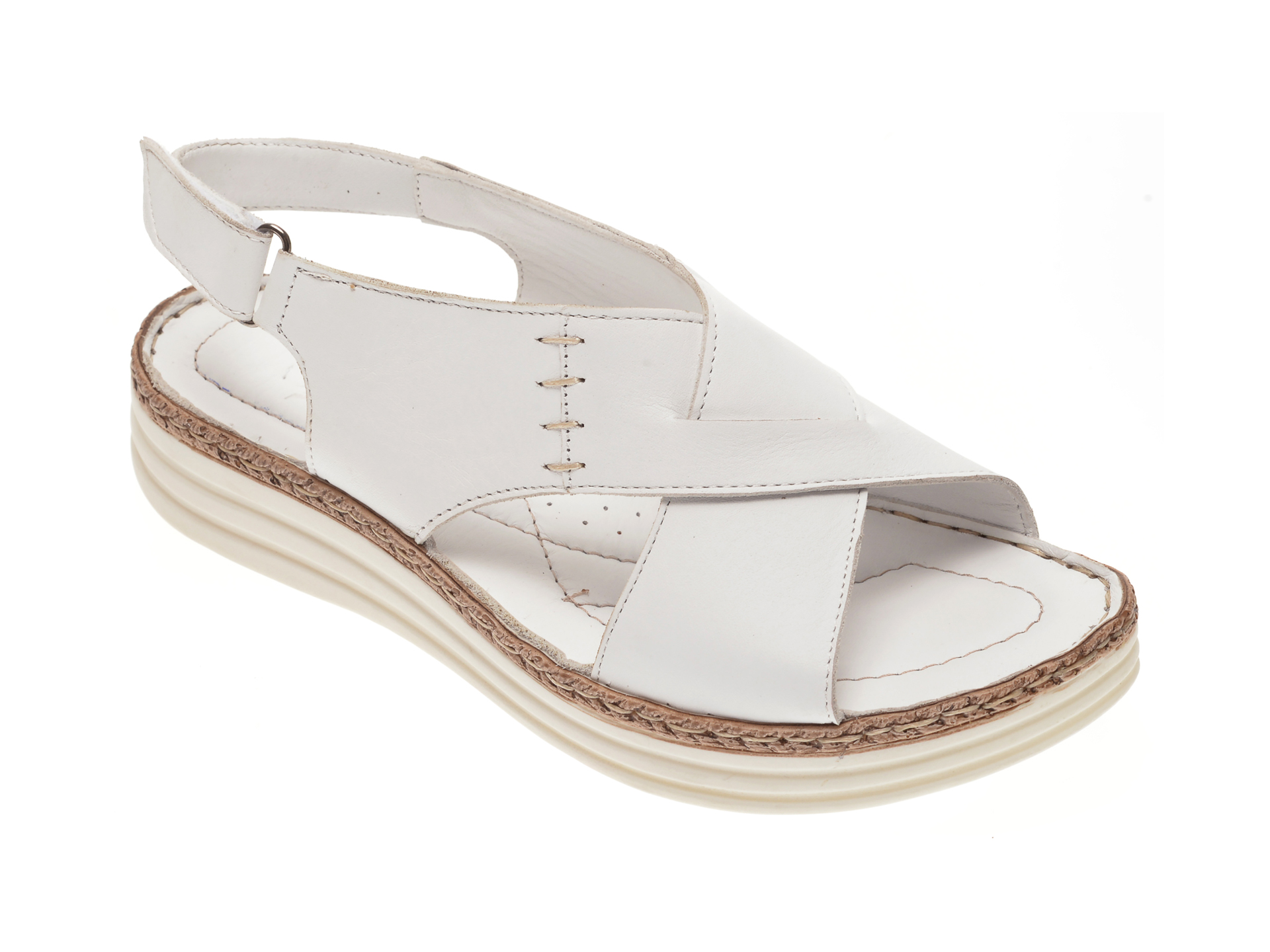 Sandale X TREND albe, 512, din piele naturala