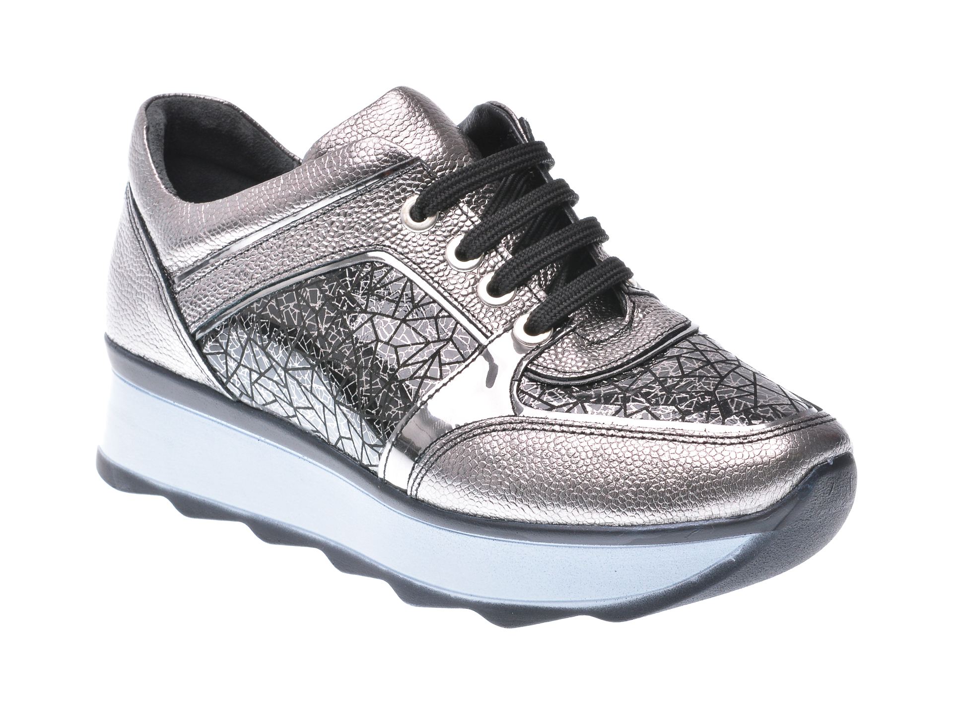 Pantofi FLAVIA PASSINI argintii, Ela37, din piele naturala