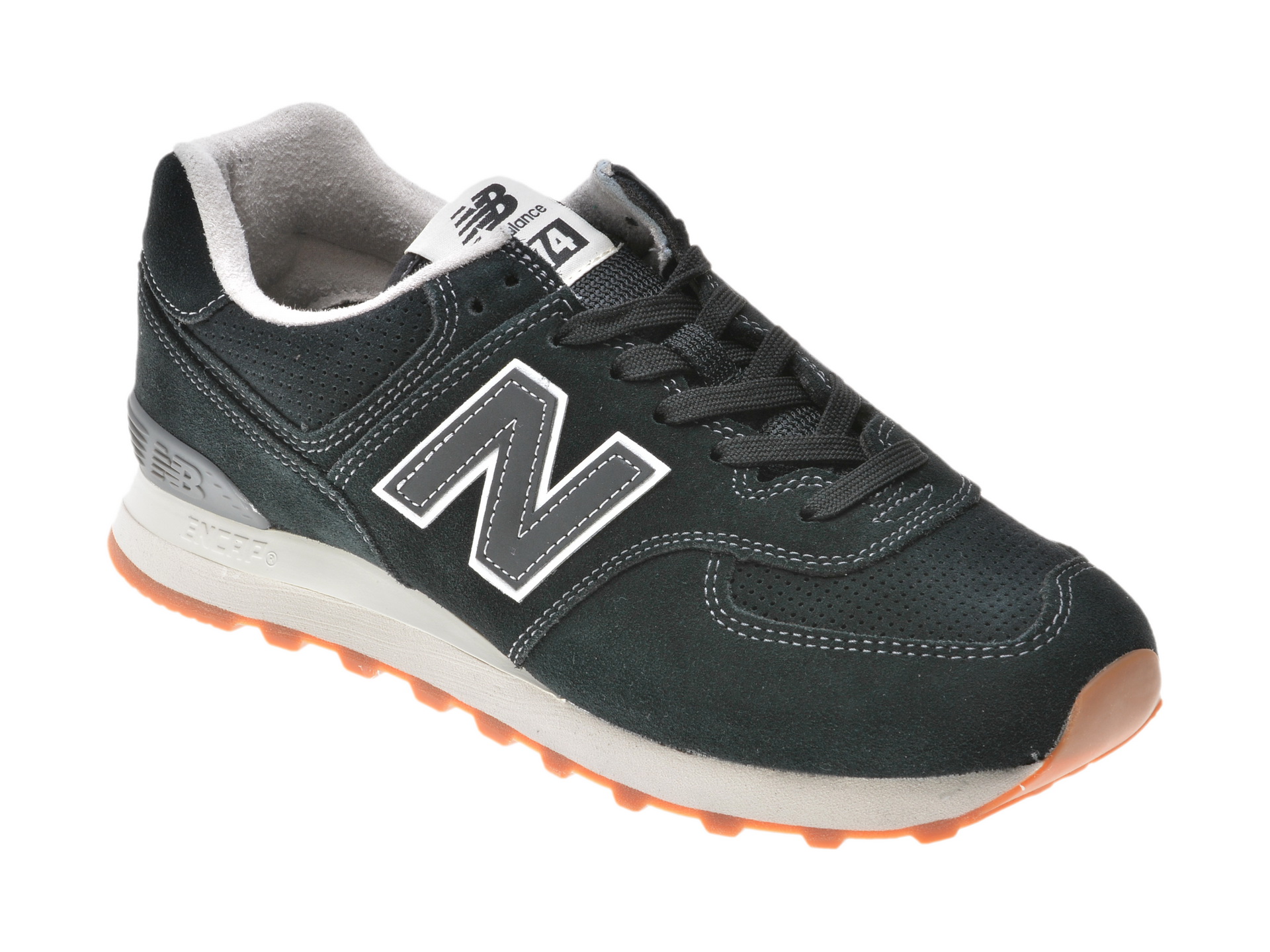 Pantofi sport NEW BALANCE negri, Ml574, din piele intoarsa