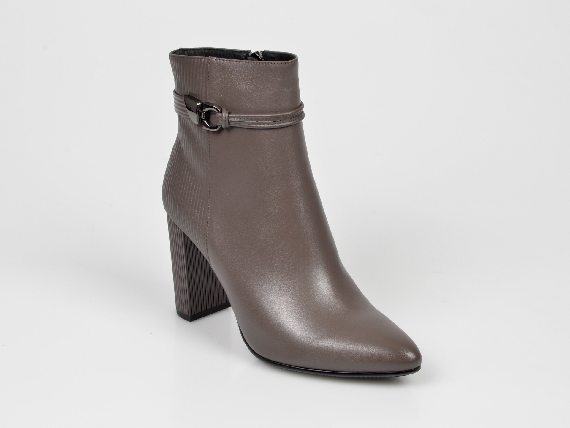 Botine EPICA gri, E3790B, din piele naturala