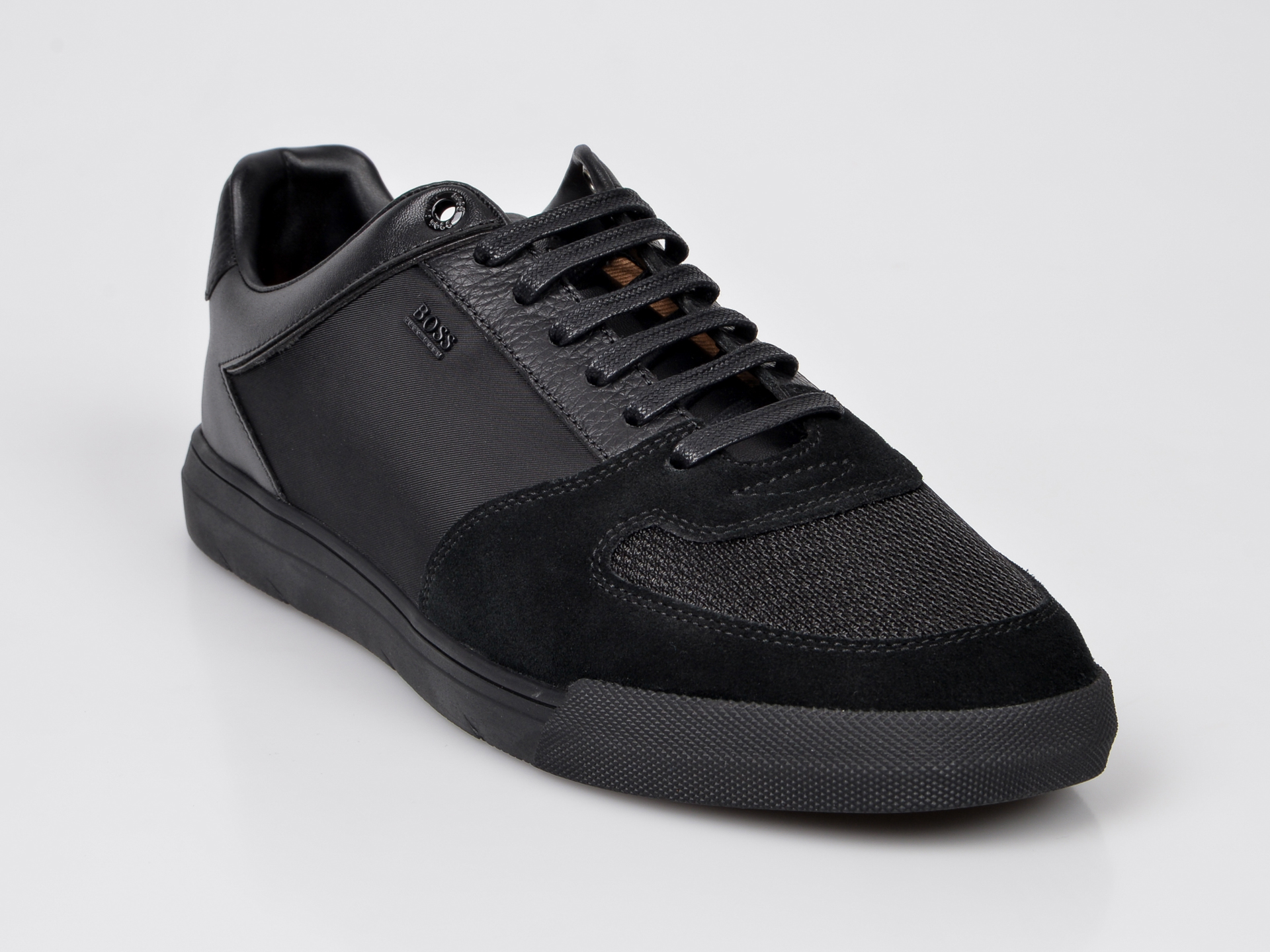 Pantofi sport HUGO BOSS negri, 2135, din material textil si piele naturala