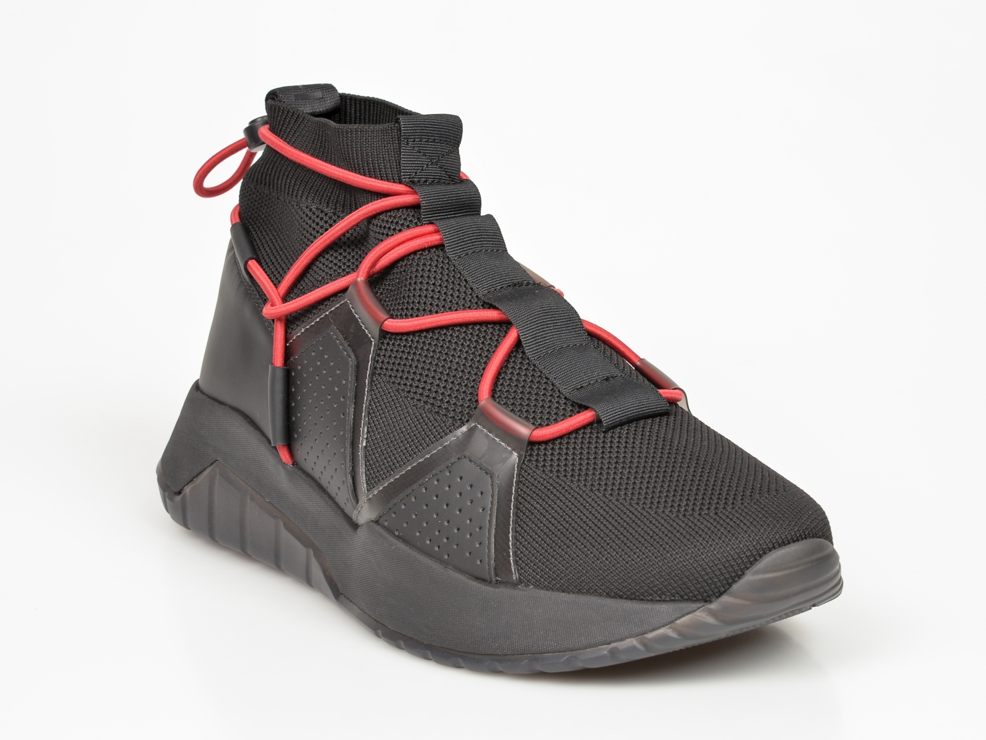 Pantofi sport HUGO BOSS negri, 4639, din material textil si piele naturala