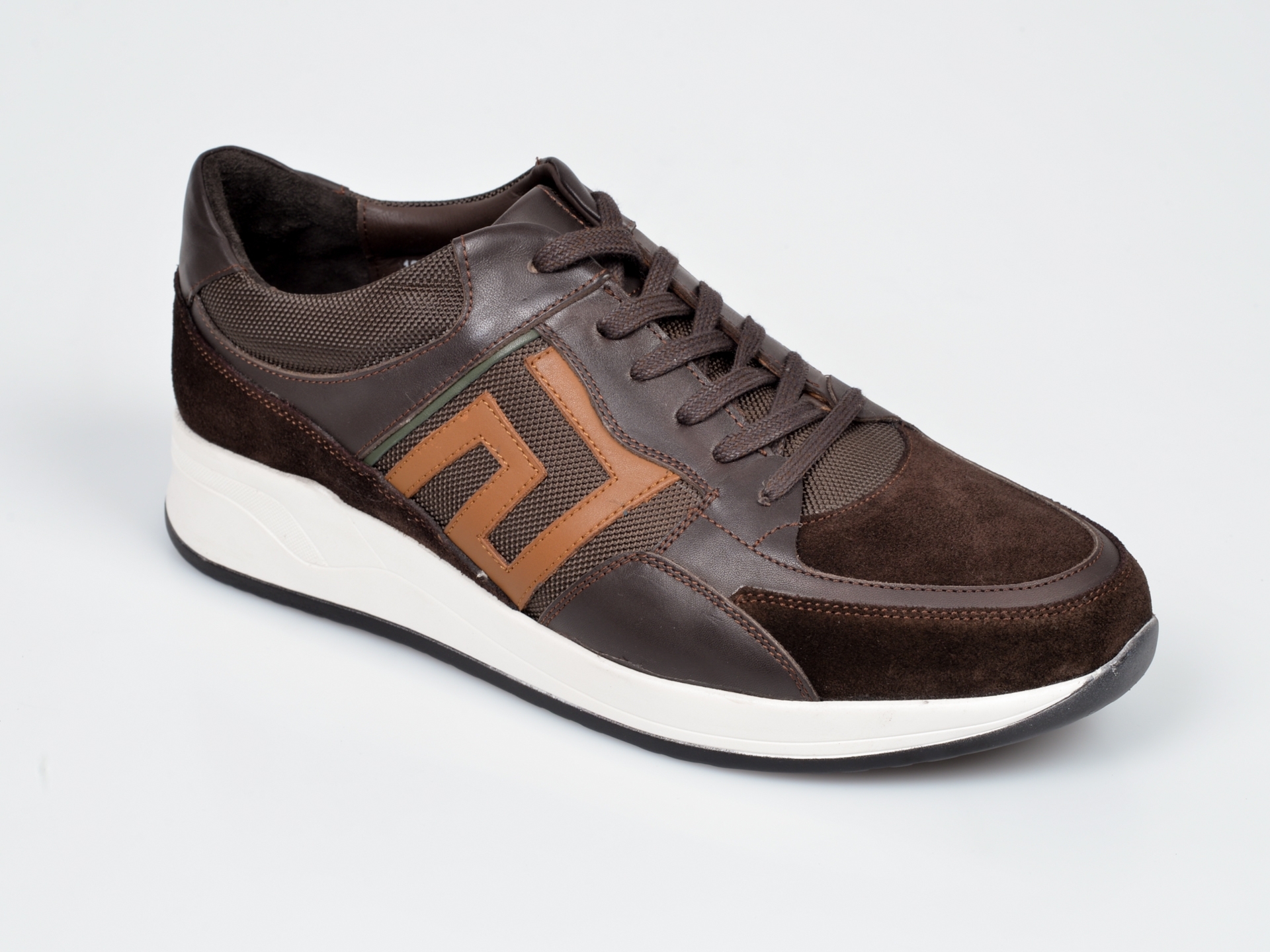 Pantofi sport OTTER maro, 1949, din material textil si piele naturala