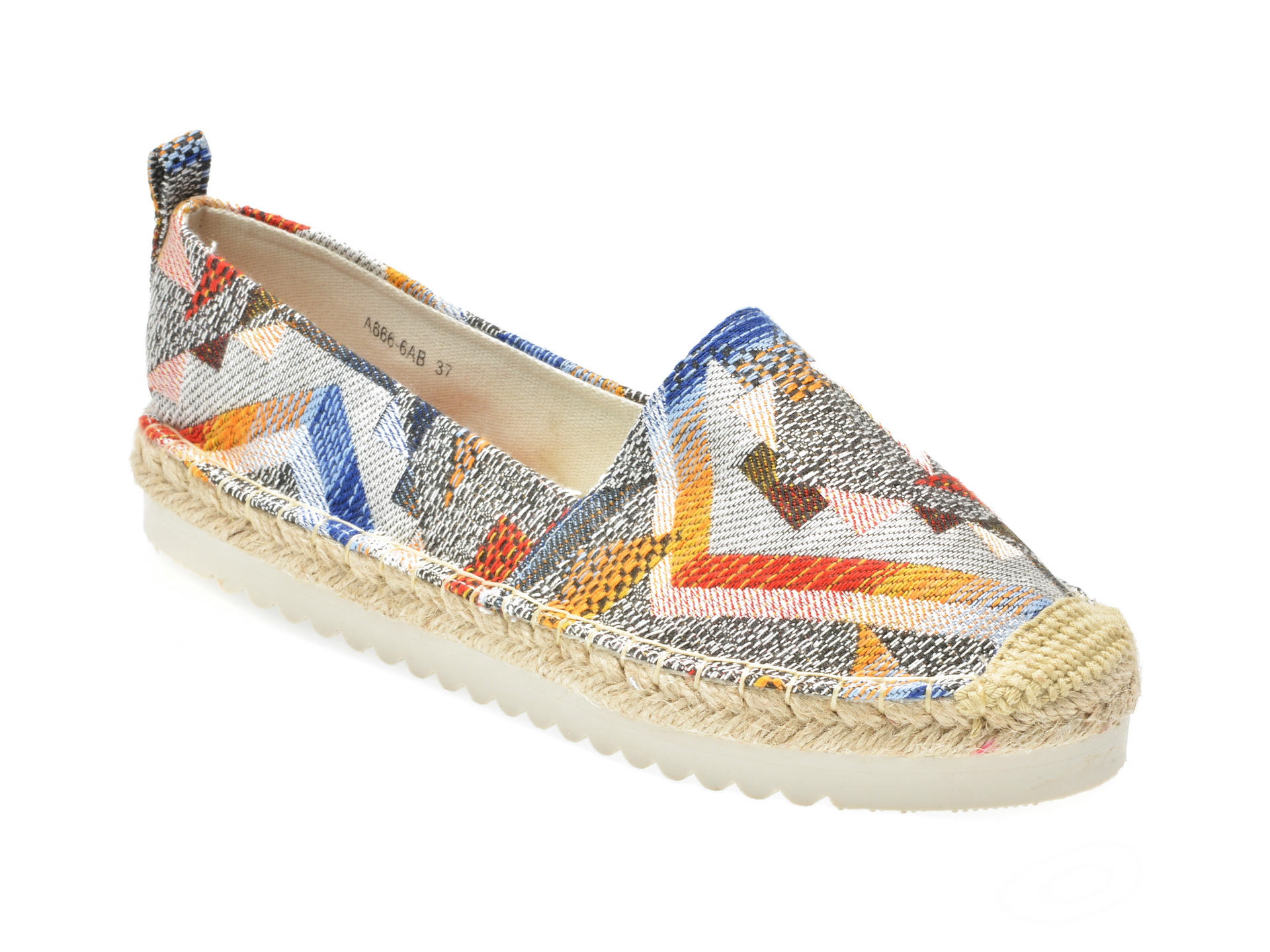 Espadrile IMAGE multicolore, A666Ab, din material textil