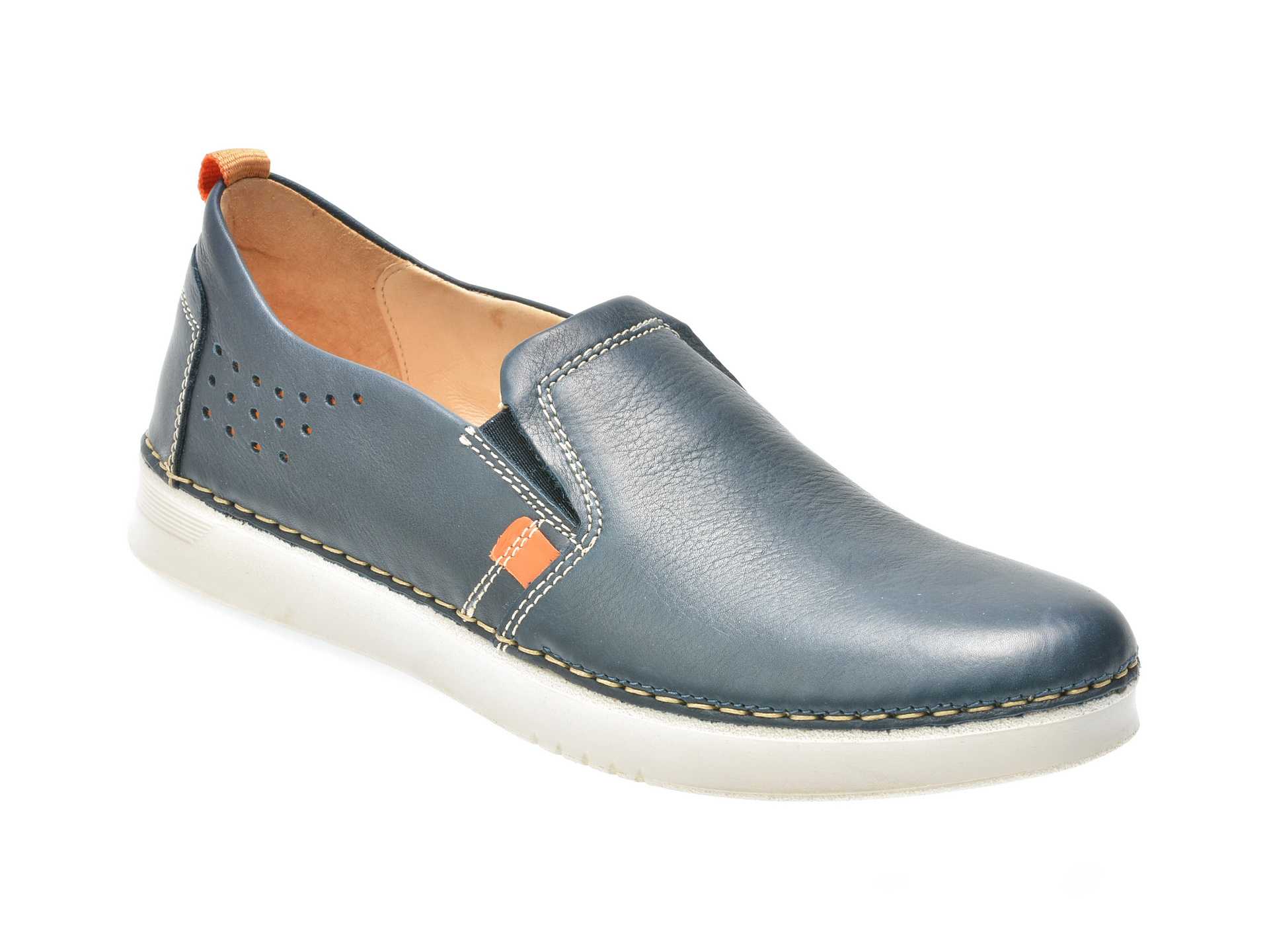 Pantofi OTTER bleumarin, 7453, din piele naturala