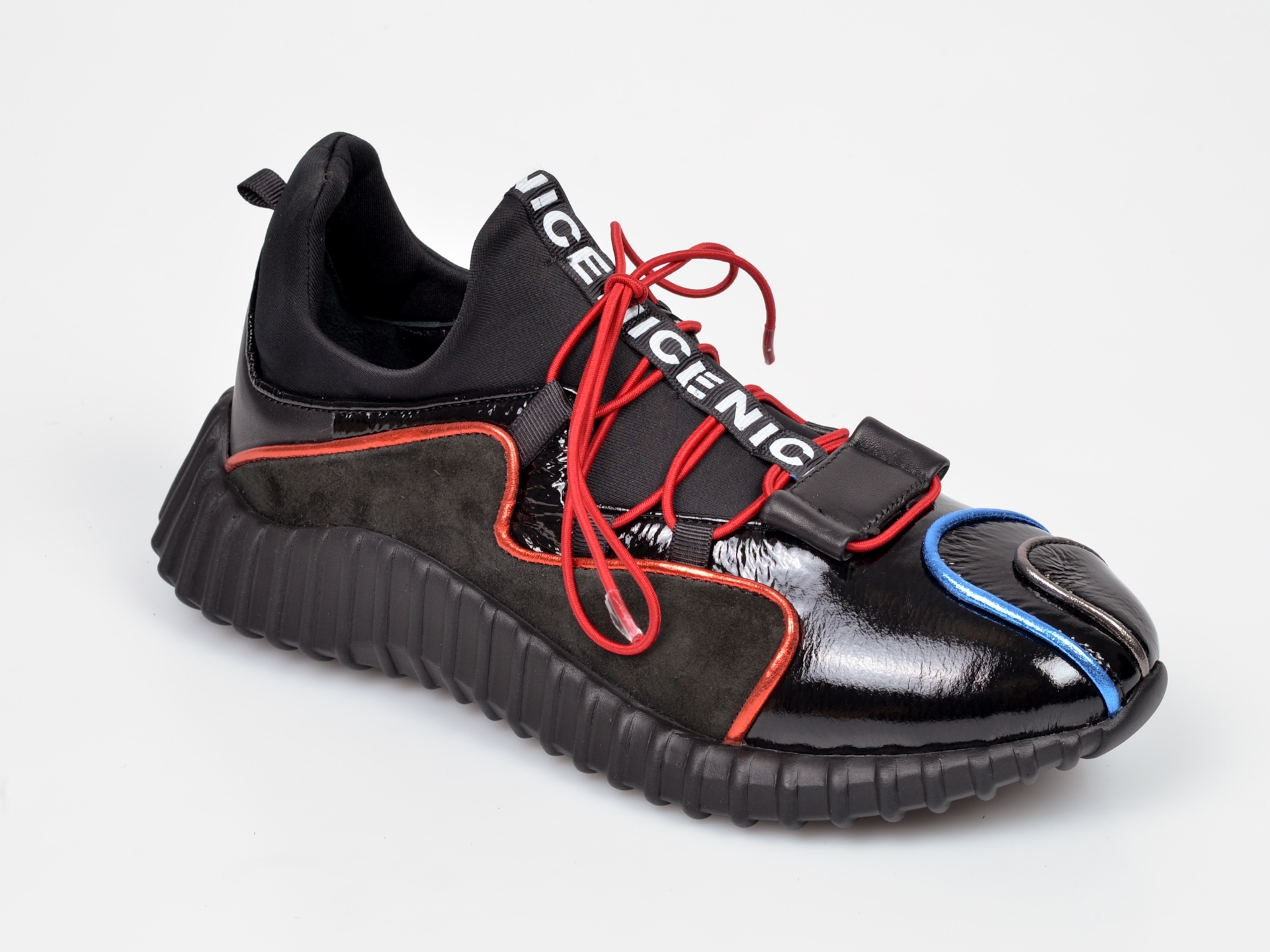 Pantofi sport FLAVIA PASSINI negri, 3091, din material textil si piele naturala